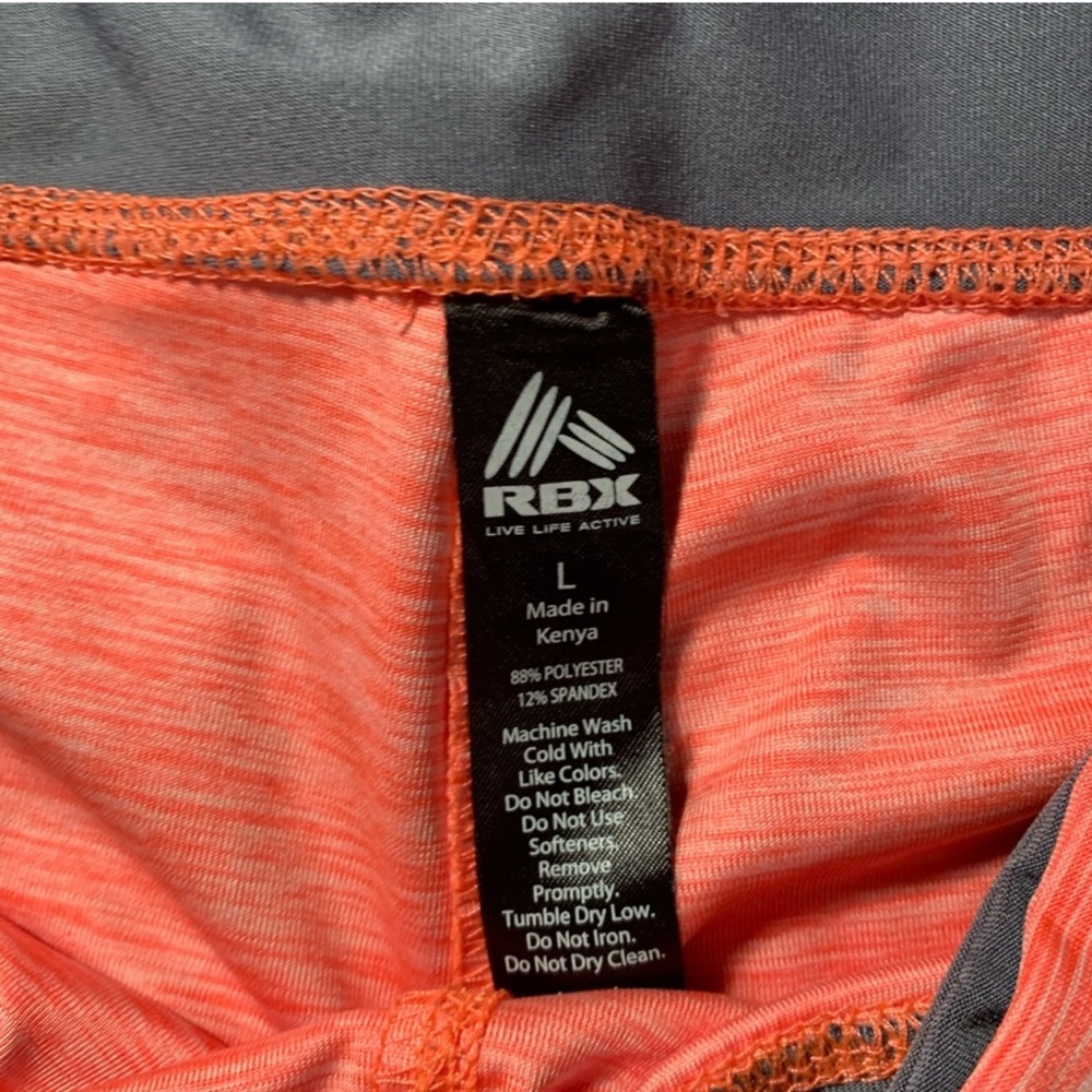 RBX Women's Coral and Gray Cropped Athletic Leggings - Picture 4 of 4